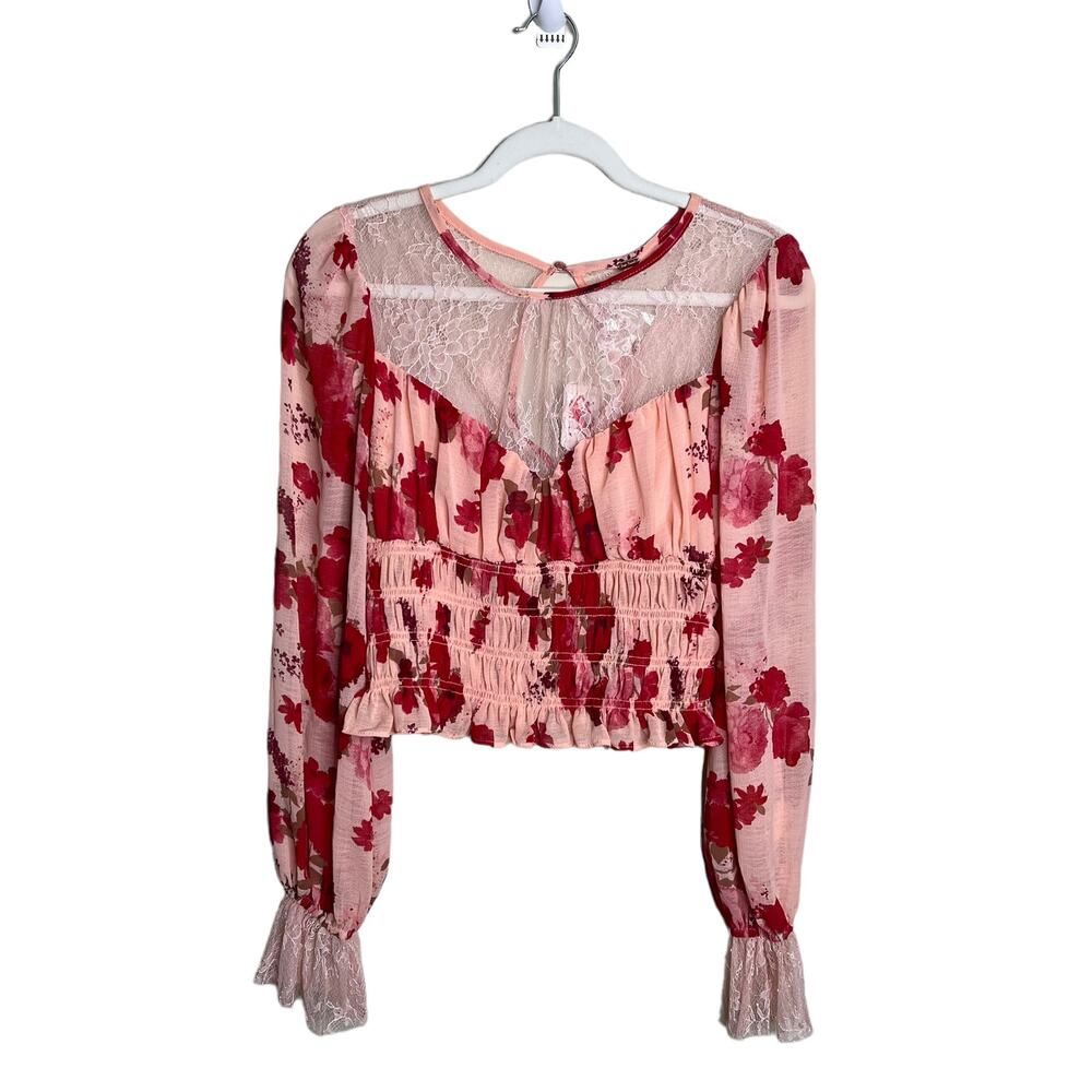 Free People Daphne Blouse in Romantic Combo Size Small NWT